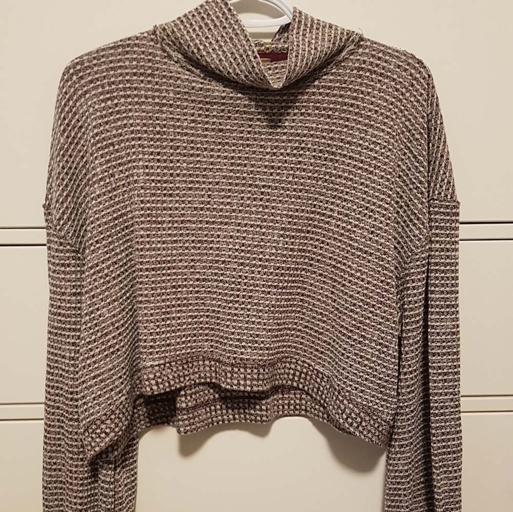 Free People Gray Knit Crop Top